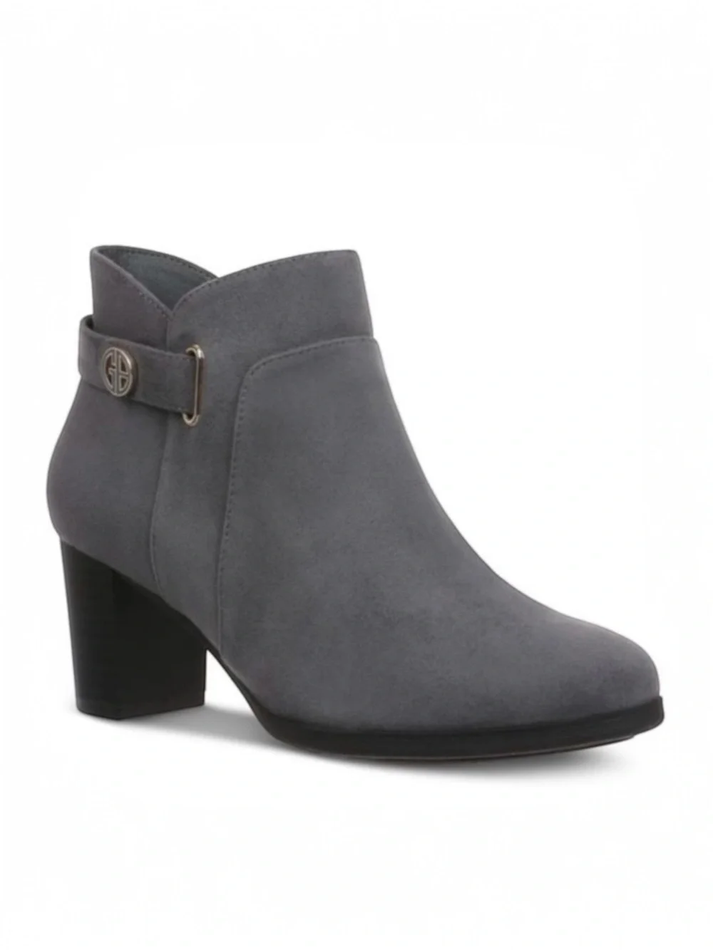 Gianni Bini Memory Foam Gray Suede Ankle Boots with Block Heel Size 7